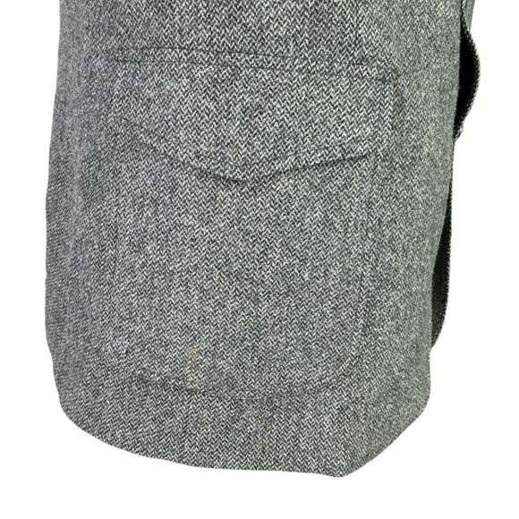 Pendleton Western Blazer Mens 44 Gray Black Tweed Wool Suede Cowboy Sport Coat - Picture 4 of 12